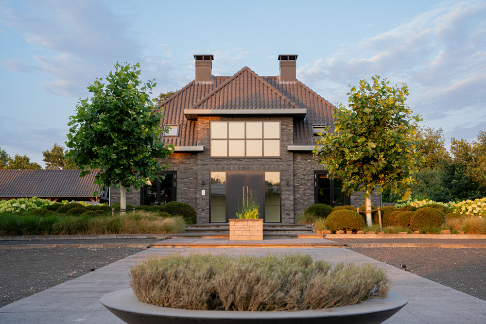 Moderne villa met vijver