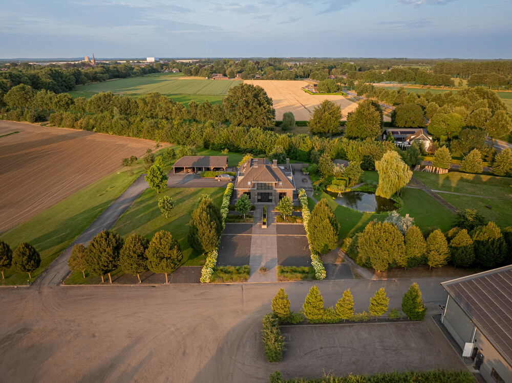 Moderne villa met vijver