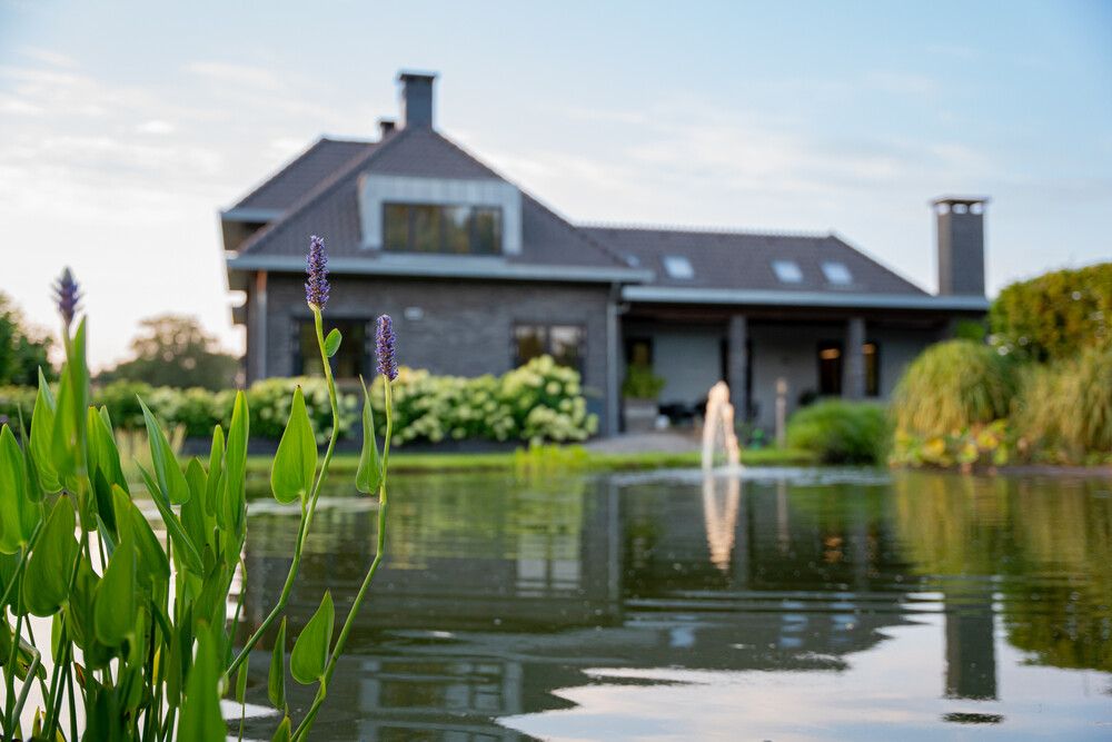 Moderne villa met vijver