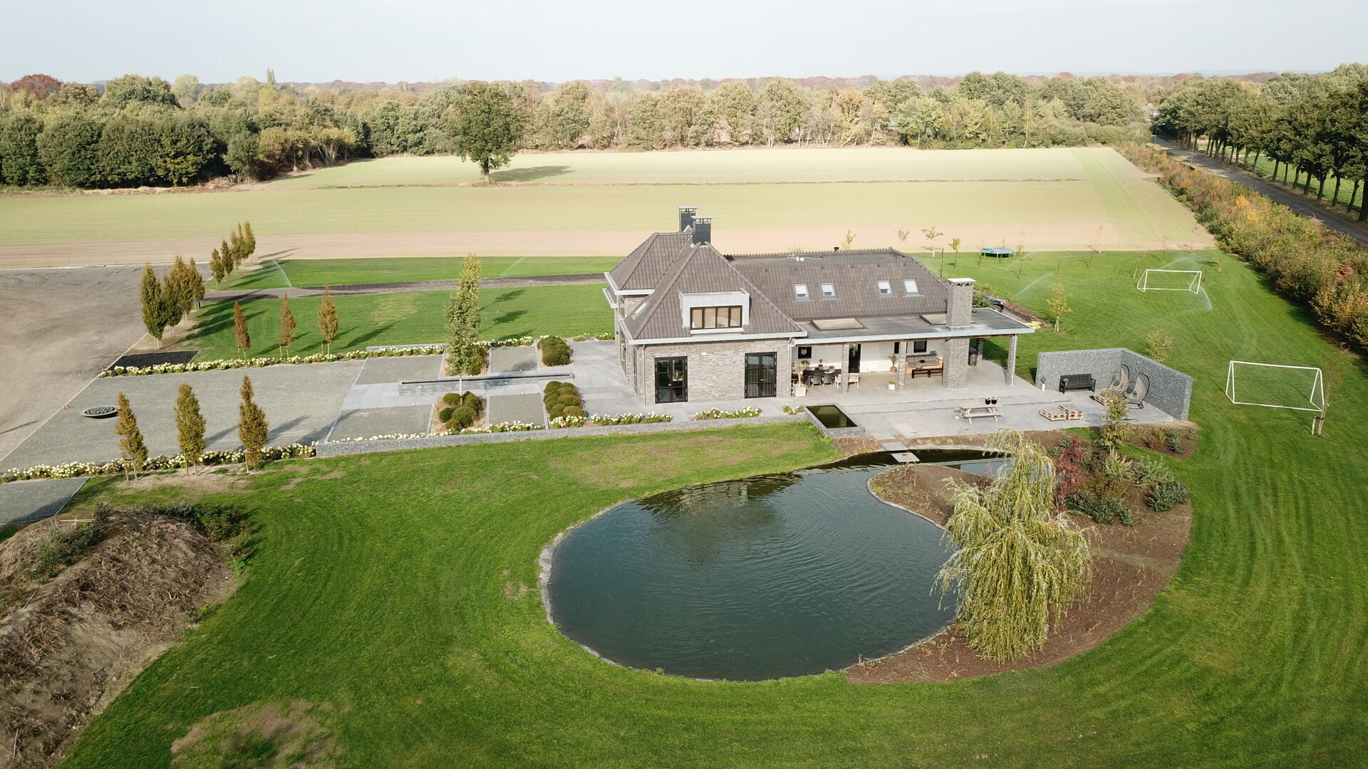 Algemene foto project Moderne villa met vijver